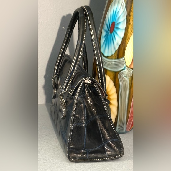 RARE Vintage Dooney & Bourke Bayou Collection Mini Satchel Blue Croc VGUC - Picture 6 of 16